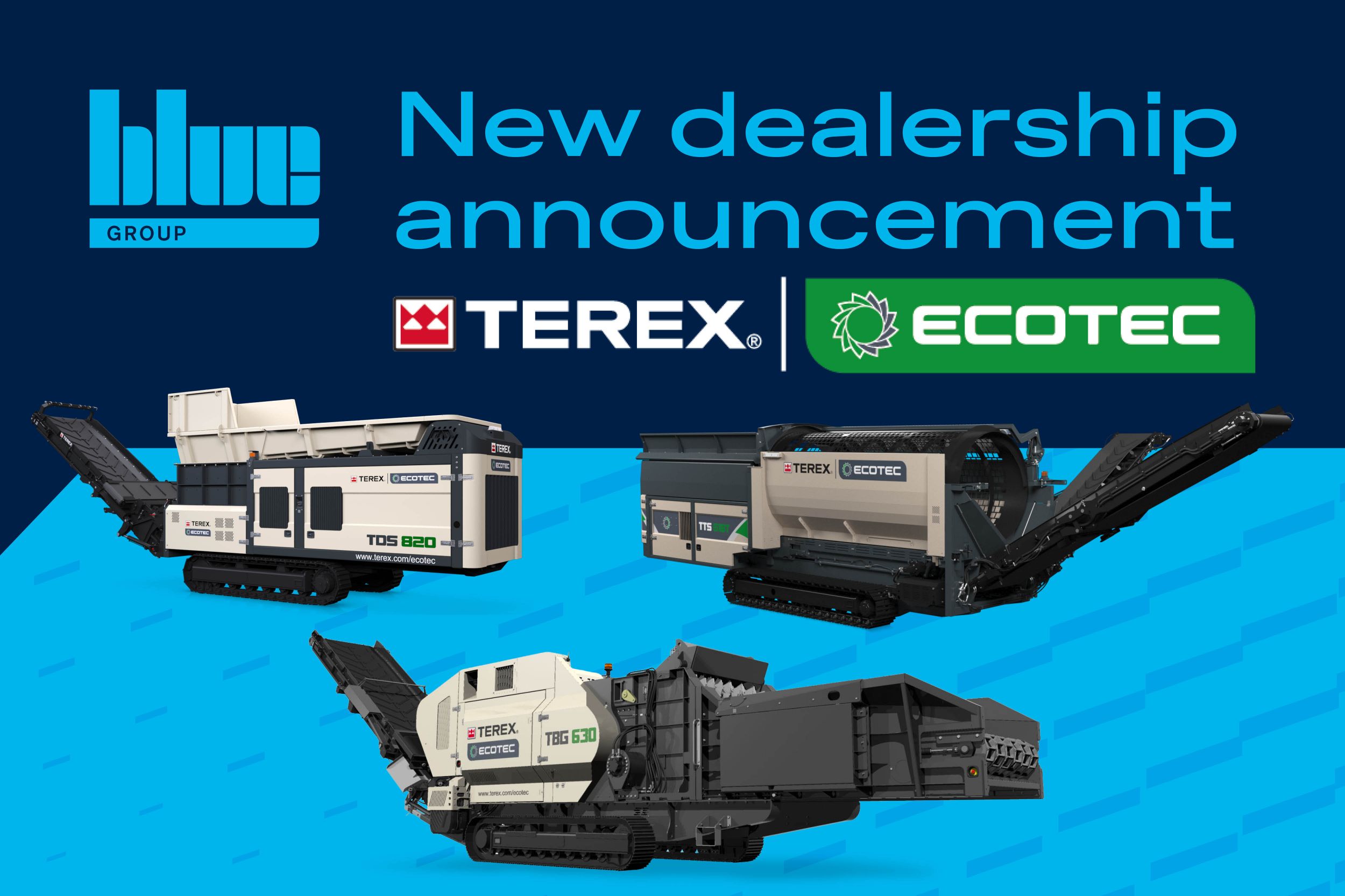 Blue Machinery to Become Terex Ecotec Distributor
